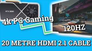 4k 120hz VRR PC Gaming in Any Room Using a Long-range Ruipro Fibre HDMI 2.1 Cable