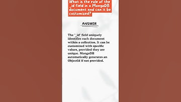 What Is the Role of the _id Field in a MongoDB Document and Can It Be Customized? #shorts #ytshorts