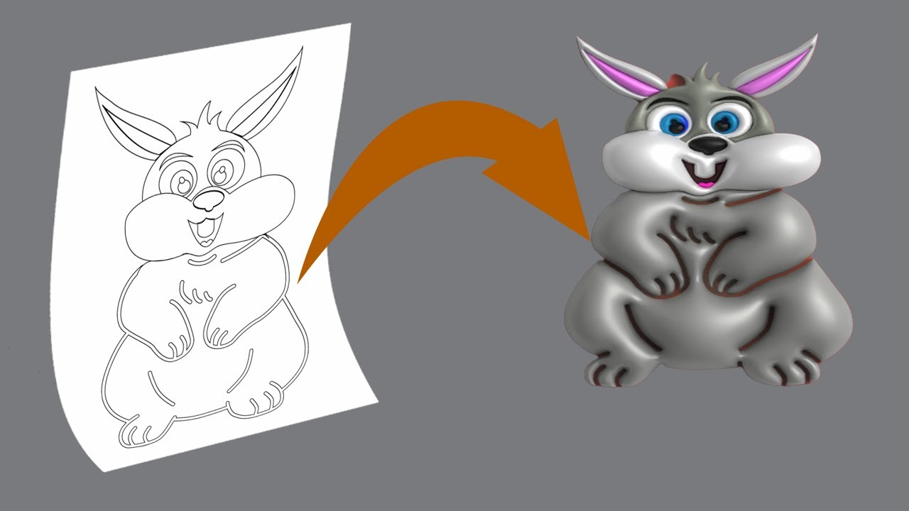 Making 3d art in illustrator || create 3D Rabbit in Adobe illustrator ...