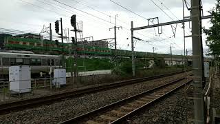 EF210貨物列車(福山レールエクスプレス) 223系新快速 207系普通 すれ違い 東海道本線 JapanRailway Toukaidou-Line