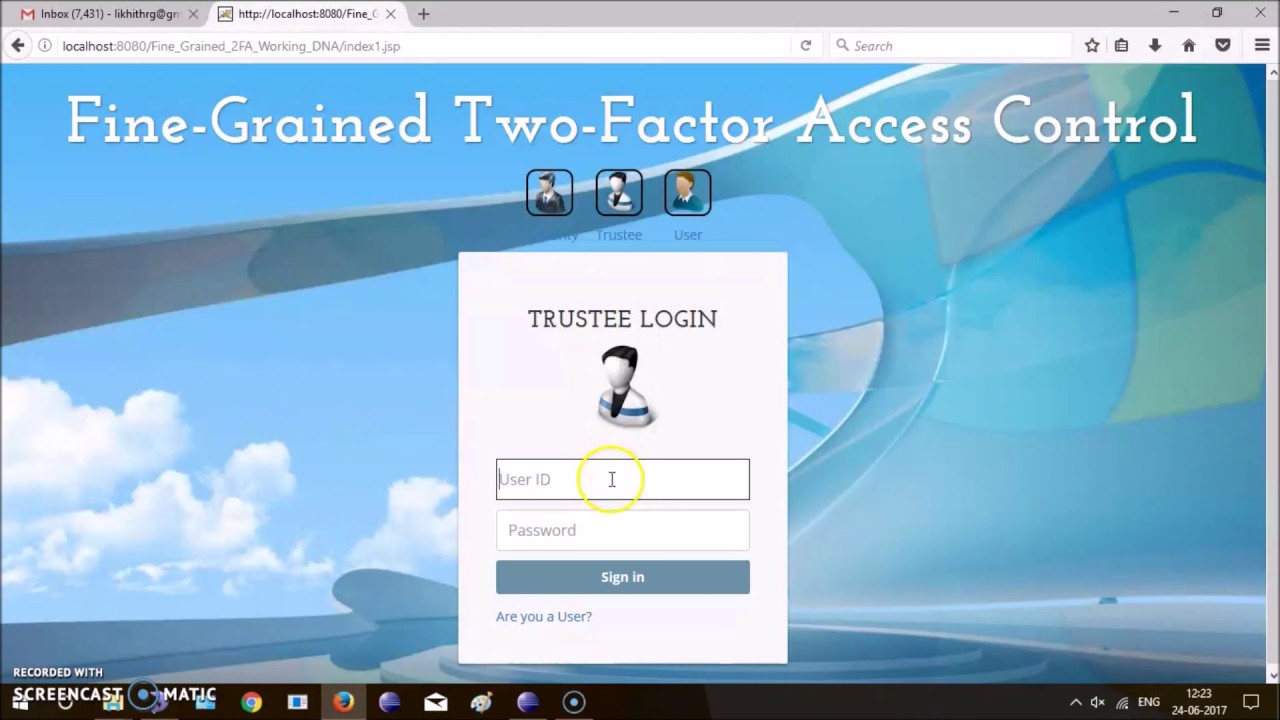 Fine grained two factor access control for web based cloud computing