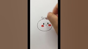 Vẽ quả cam đơn giản, đẹp #shorts