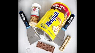 How to make "Nesquik" Chocolate Ice Cream, Rolled Ice Cream, Ice Cream Rolls