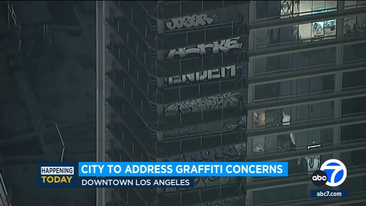 2 suspected vandals of vacant DTLA high-rise building arrested - YouTube