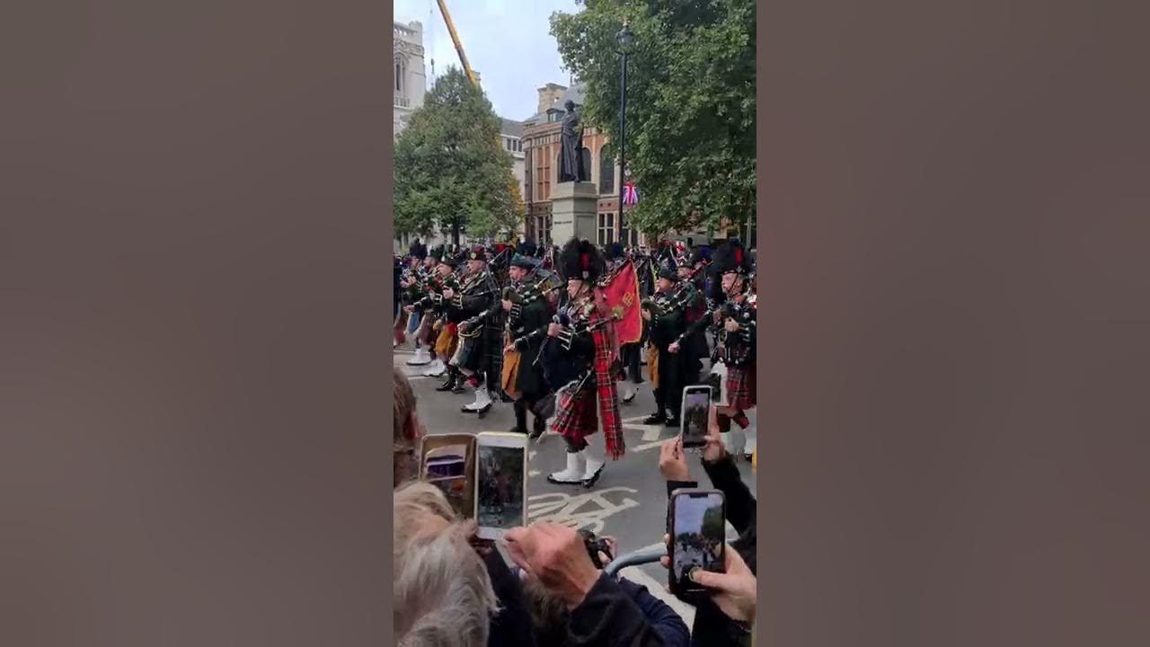 Massed pipes and drums at the funeral of HM Queen Elizabeth II. YouTube
