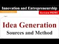 Idea Generation - Sources and Methods, Sources of idea generation, Innovation and entrepreneurship