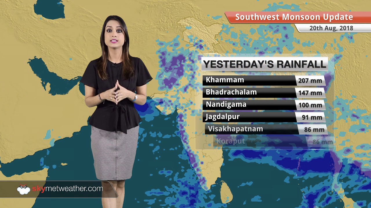 Monsoon Forecast for Aug 21, 2018: Very heavy Monsoon rains in Maharashtra, Telangana, Odisha