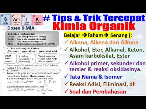 Trik Kimia Organik I Soal Pembahasan I Nama & Isomer I Reaksi Alkana Alkena Alkuna Alkohol Eter dll