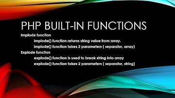 Implode and Explode Functions