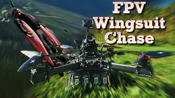 FPV Cinelifter Drone chasing Wingsuit BASE Jumper - Blackmagic Studio 4k G2