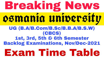 Update | Backlog Exams Time table | 1st, 3rd, 5th & 6th Semester | Degree | OU