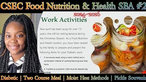 CSEC Food Nutrition and Health SBA #2 | Exam Year 2024-2026 | Fairy