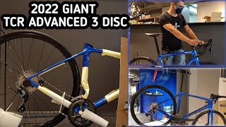 UNBOXING + ASSEMBLE - 2022 GIANT TCR ADVANCED 3 DISC MEDIUM + WEIGHT & GIANT PR2 REAR HUB SOUND TEST