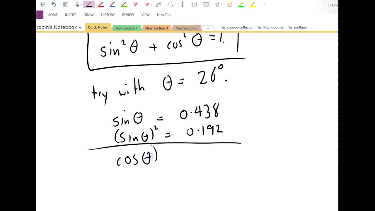 Trigonometry 21 sin squared plus cos squared = 1 YouTube