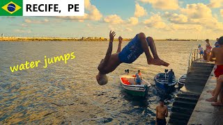 🇧🇷 Marco Zero - Recife. Brazilian guys jumping to sea water. Pernambuco, Brazil by 4K Brazil 225 views 4 months ago 5 minutes, 1 second