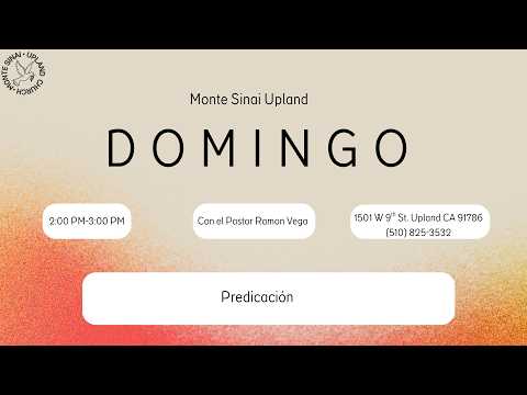 Monte Sinai Upland | Domingo - 08/23/2026 | Predicacion |