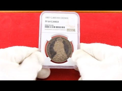 イギリス 1887年 クラウン銀貨 ヴィクトリア ジュビリー NGC