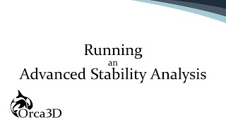 Running an Advanced Stability Analysis