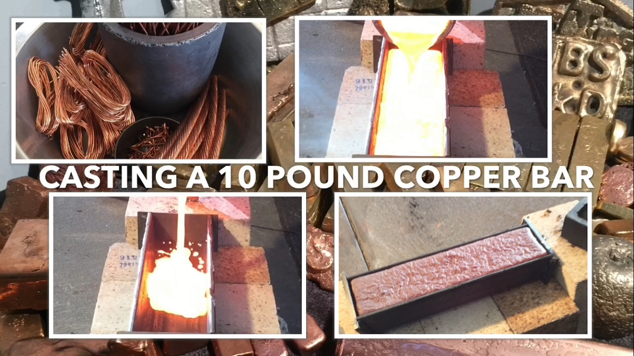 10 Pound Copper Bullion Bar Poured From Scrap BIGGEST HOME POURED 10 Pound Copper Bullion Bar Poured From Scrap BIGGEST HOME POURED