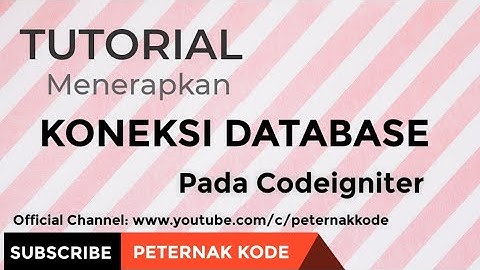 ✔️Beneran mudah setting koneksi DB di Codeigniter