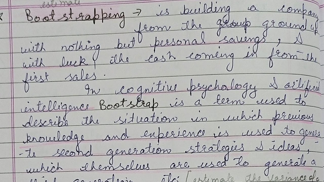 Bootstrapping (cognitive psychology snd artificial intelligence ) NTA