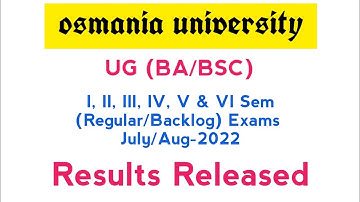 UG Results | BA | BSC | UG 1st to 6th Semester | Regular | Backlog Exams | OU