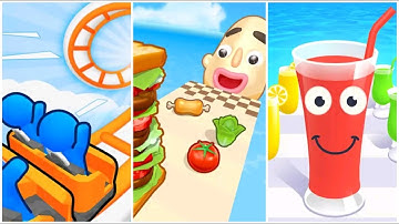 Runner Coster Vs Sandwich Run Vs Juice Run 🍔🍔 Walkthrough New Update All Gameplay GE8454