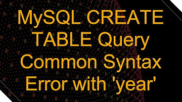 MySQL CREATE TABLE Query Common Syntax Error with 