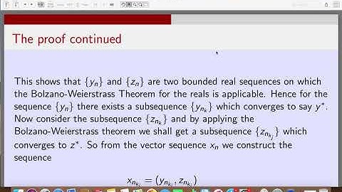 ECO760A : Mathematical Analysis for Economics:   Lecture-3a : Bolzano-Weiestrass Theorem.
