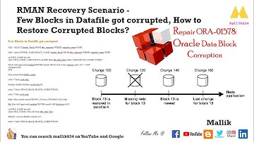 RMAN Recovery Scenario - Few Blocks in Datafile got corrupted - How to Restore Corrupted Blocks?