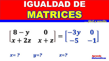 Igualdad de Matrices. La Igualdad de dos matrices se representa por A = B