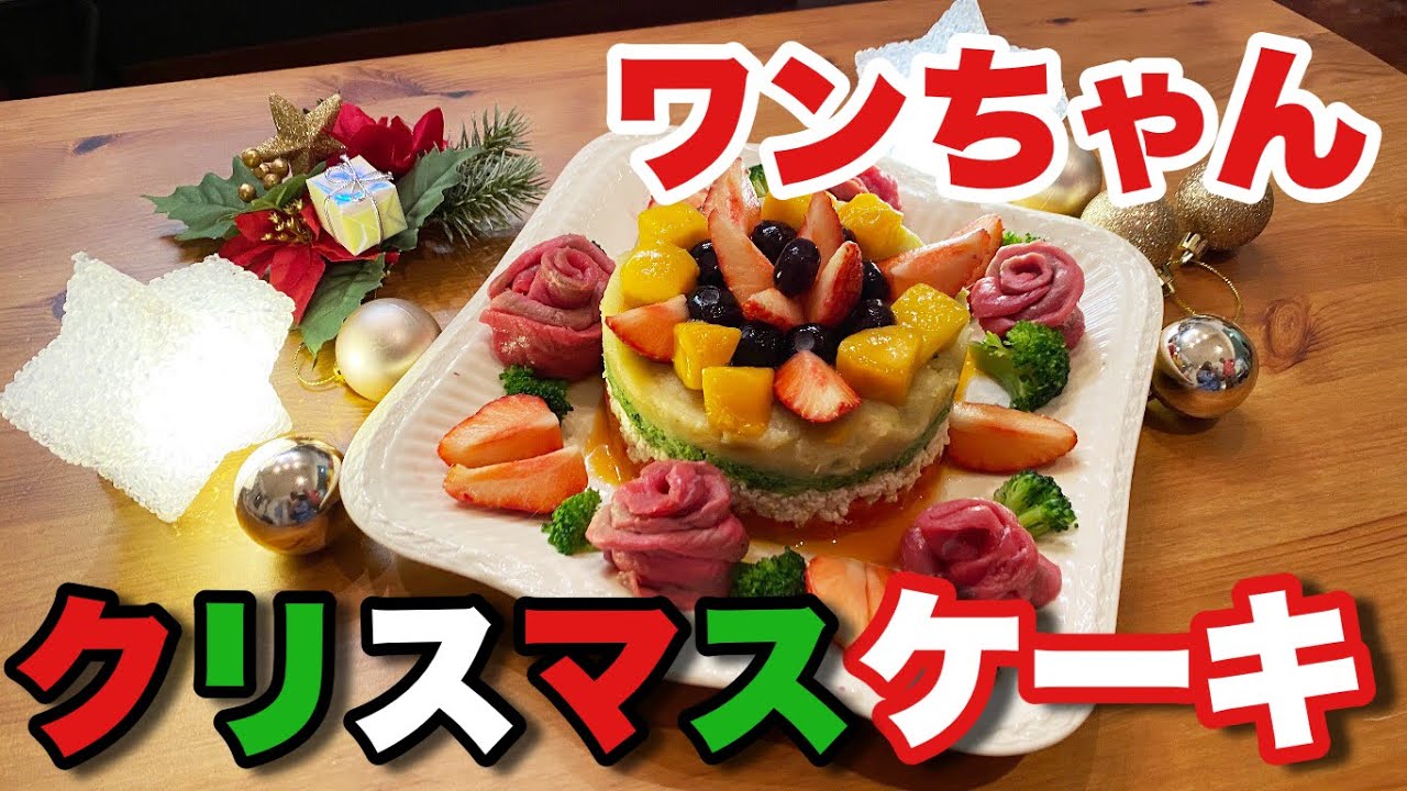 犬用クリスマスケーキを 野菜 果物 肉だけ でドッグトレーナーが作ってみました 思いつきの割には結構良いかも Youtube