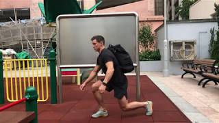 Bag On Back Alternating Jump Lunge