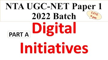 Digital Initiatives - Part A - NTA UGC NET - Paper 1 2022 - Dr Triptii