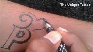 P name ka tattoo design || The Unique Tattoo || Tattoo Design