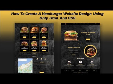 How To Create A Burger Website Design Using Html & Css (single page ...