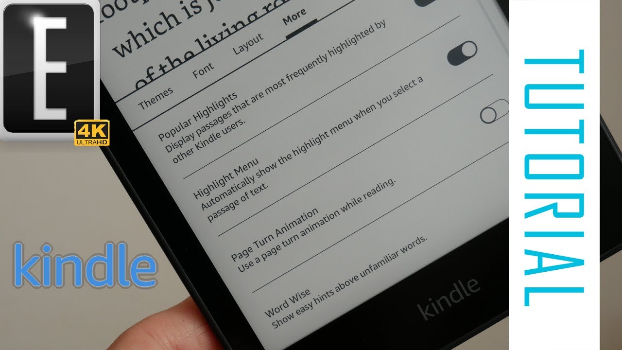 Как удалить анимацию перелистывания страниц на Amazon Kindle Paperwhite