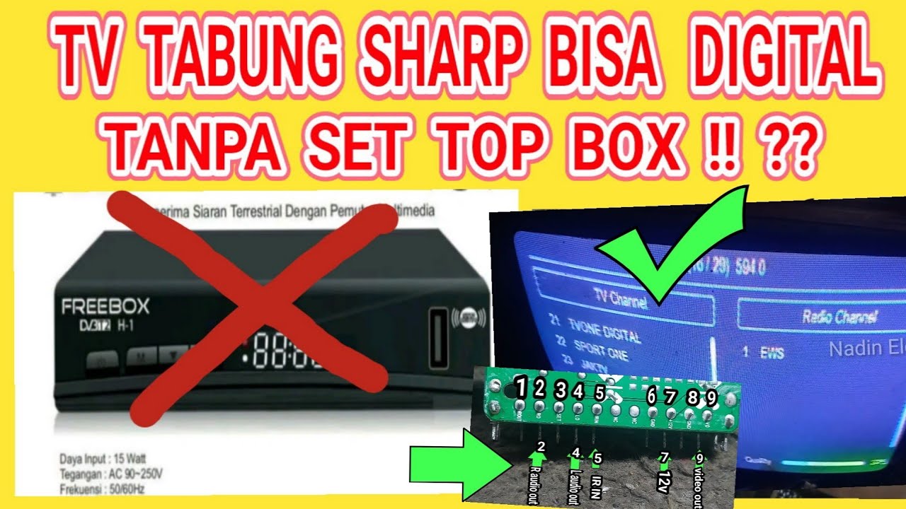 CARA PASANG TUNER TV DIGITAL DI TV SHARP TABUNG YouTube