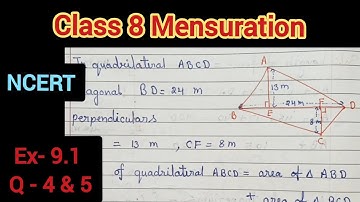 class 8 mensuration ex 9.1 / mensuration ex 9.1 #mensuration #class8maths 