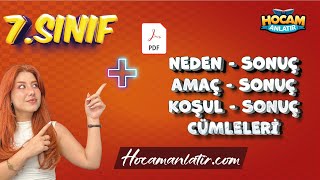 7. Sınıf Türkçe Neden-Sonuç, Amaç-Sonuç, Koşul-Sonuç Inıf