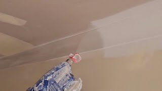 Spray Paint Drywall Ceilings &amp; Trim Saves Painter Cutting In