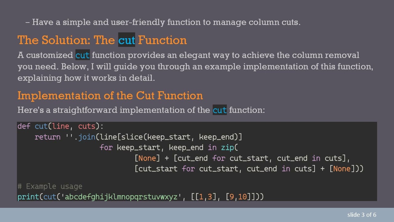 How to Create a Copy of a File with Multiple Ranges of Columns Removed in Python 3