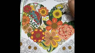 OHUHU CREATIVE EXPERT MARKERS Bright and vibrant COLORS ADULT COLORING FLOWERED HEART page