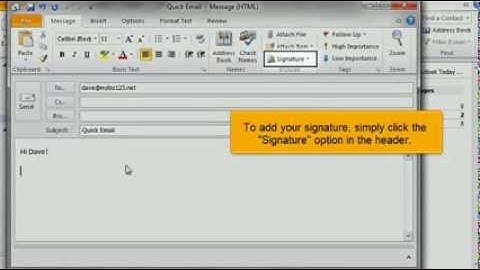 How to setup your email signature in Outlook 2010