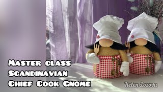 Gnome Scandinavian Chief Cook Gnome culinary gnome, cooking enthusiast, foodie gift, pattern on Etsy