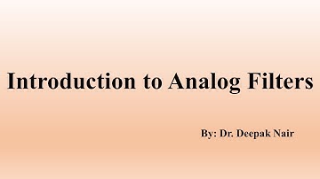 Introduction to Analog Filters