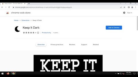 Keep It Dark adware-type extension - how to remove?