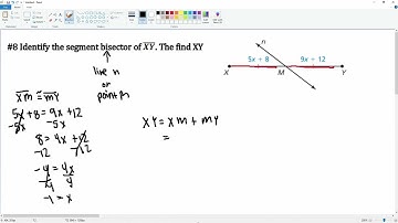 Segment bisector of a Line Segment. Question 8