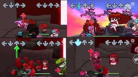 fnf but gf, mommy mearest, senpai (spirit) & tricky VS bf, Bf, flippy & monika sing expurgation(4v4)
