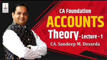CA FOUNDATION - ACCOUNTS- THEORY : LEC 1 II CA SANDEEP DESARDA II DBPA